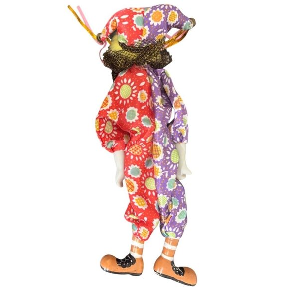 Vintage Ganz Ceramic Collectible Shelf Sitter Clown Doll W/Porcelain Face/Hands/ - Picture 5 of 5